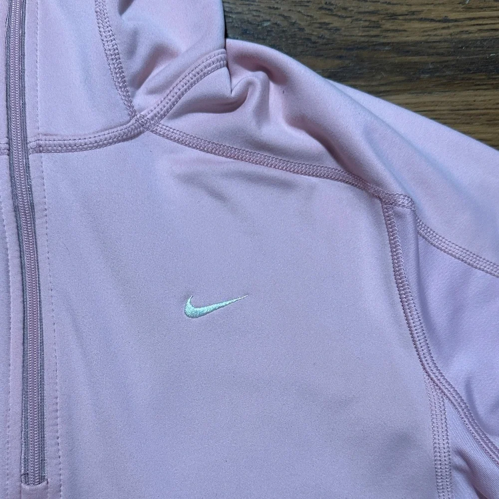 Nike Women's Light Pink Half-Zip Hoodie - Picture 3 of 6